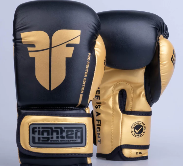 Fighters Inc Boxhandske PRO EDITION Svart/guld 8-18 oz - 2