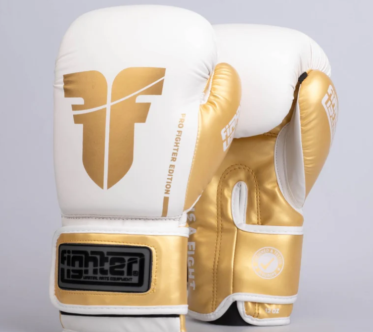 Fighters Inc Boxhandske PRO EDITION Vit/guld 8-18 oz - 2