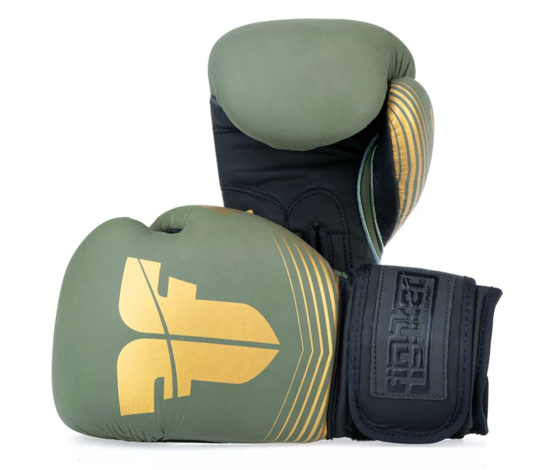 Fighters Inc Boxing glove SPLIT STRIPES Khaki/Gold 8-18 oz