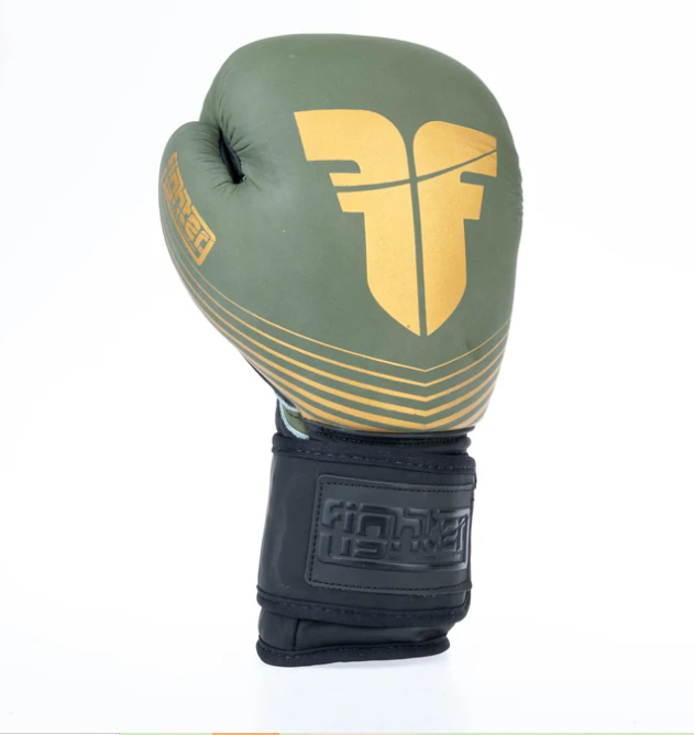 Fighters Inc Boxing glove SPLIT STRIPES Khaki/Gold 8-18 oz - 3