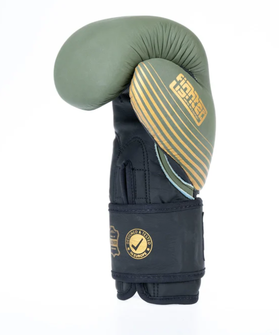 Fighters Inc Boxing glove SPLIT STRIPES Khaki/Gold 8-18 oz - 4