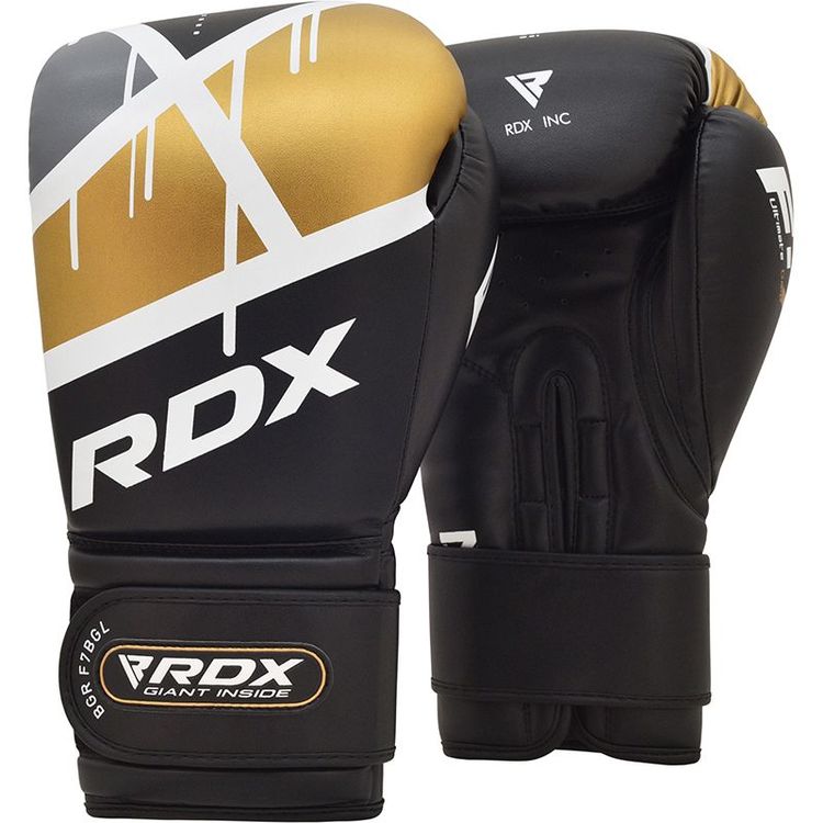 RDX Boxhandske F7, Svart/Guld 10-16 oz