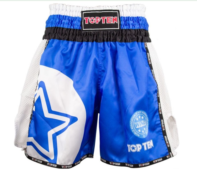 Topten Kickboxingshorts  WAKO Star, Blue/White