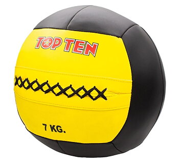Topten Medicinboll Big size with Stitches Läder 7 kg, Gul/Svart 
