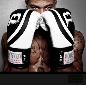 Booster Pro Range Boxhandske, Läder Svart/Vit