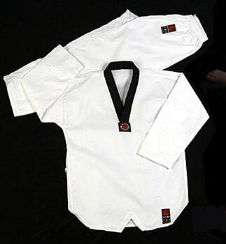 Wacoku WTF Dobok Ribbad Svartkrage