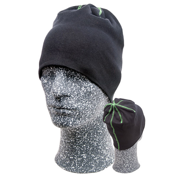 Embla Beanie, Svart/Grön One size