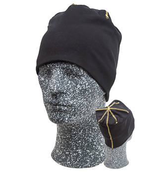 Embla Beanie, Svart/Gul One size