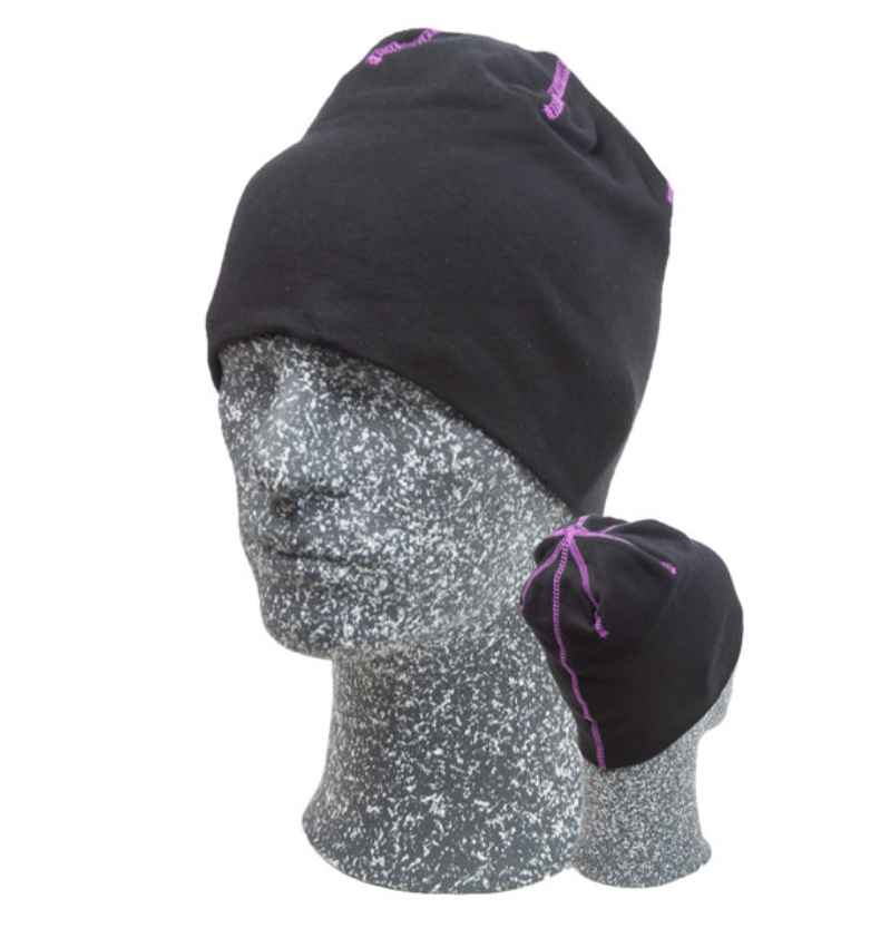 Embla Beanie, Svart/Lila One size