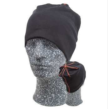 Embla Beanie, Svart/Orange One size