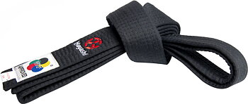 Belt with WKF logon, Black 4 cm