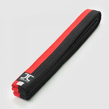 JC POOM bälte Polyester,  Svart/Röd 4 cm
