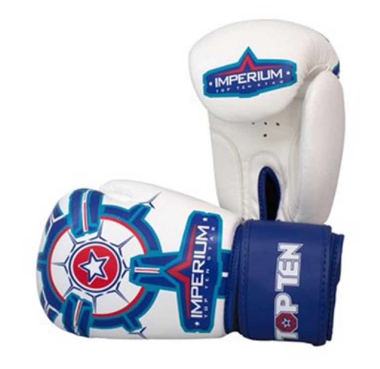 Topten Boxingglove "Imperium", White/Blue 10-12 oz