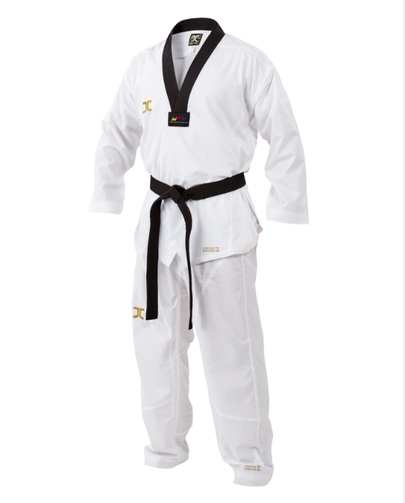JC WT Vortex Fighter II Dobok Embroidery, Black Collar, WT approved - 3