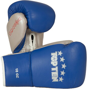 Topten Boxglove PRO, with lacing, blue/silver 8-10 oz