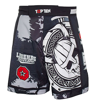 Topten MMA Board Shorts "Vikings" Black/Grey/Red