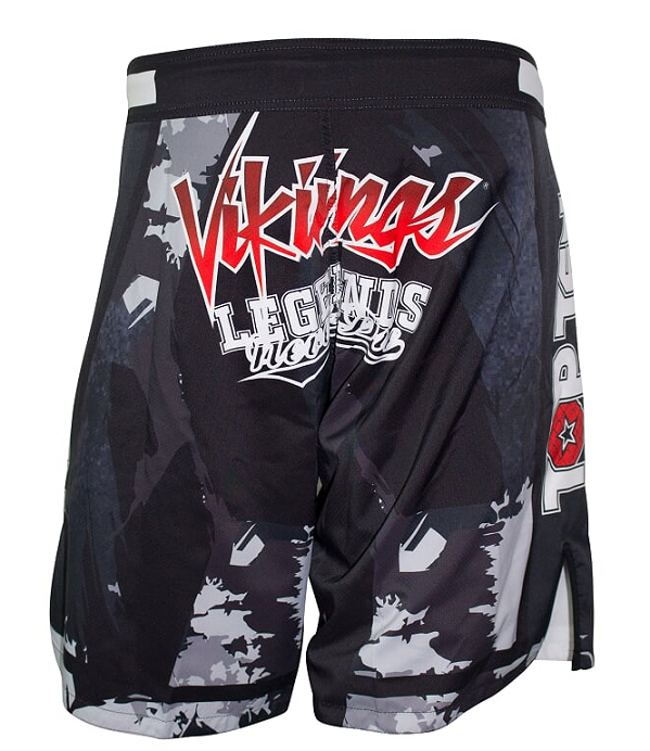 NICOPIASPORT Topten MMA Board Shorts "Vikings" Svart/Grå/Röd