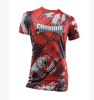 Topten Rashguard Kortärm "Samurai" Röd/Svart/Vit