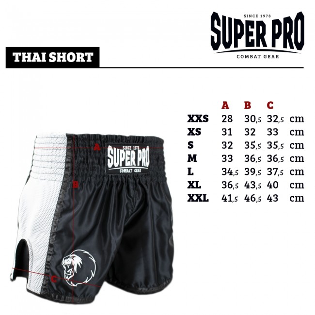 Super Pro Thaishorts BRAVE Black/White - 2