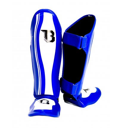 Booster Pro Range Shin/foot protector, Blue/White Skintex