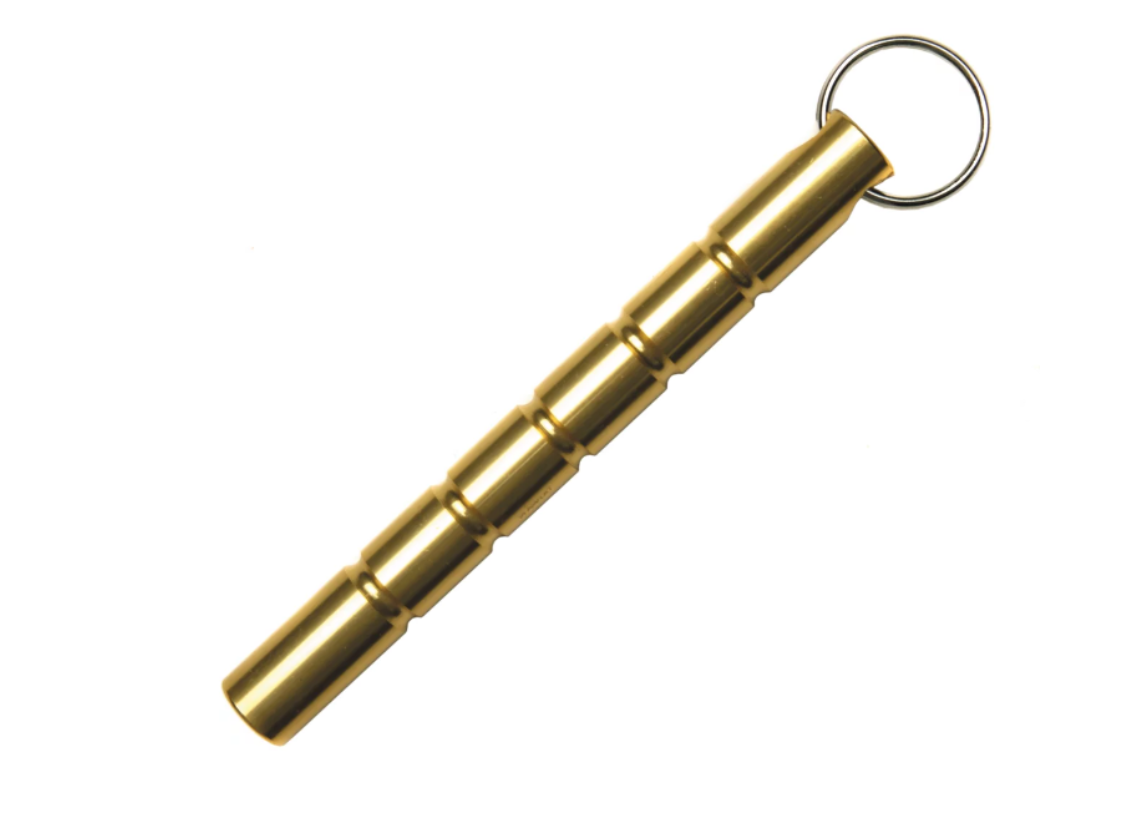 Kubotan Stål Rak Guld,  14 cm. (21 år )