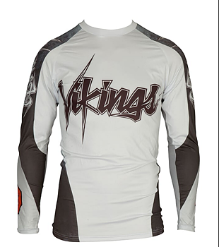 Topten Rashguard Långärm "Vikings" Vit/Svart/Röd