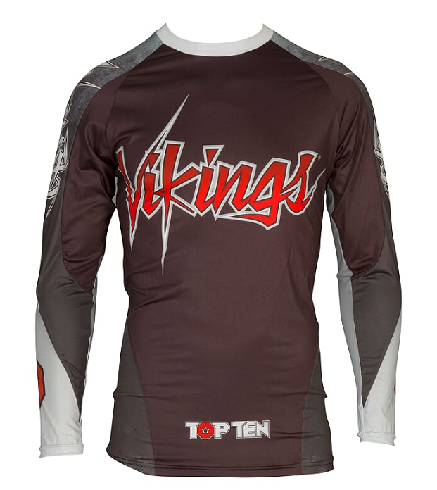Topten Rashguard Långärm "Vikings" Svart/Röd/Vit