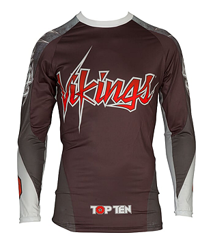 Topten Rashguard Långärm "Vikings" Svart/Röd/Vit