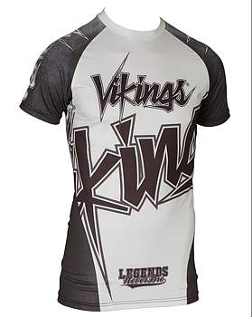 Topten Rashguard Kortärm "Vikings" Svart/Vit/Grå