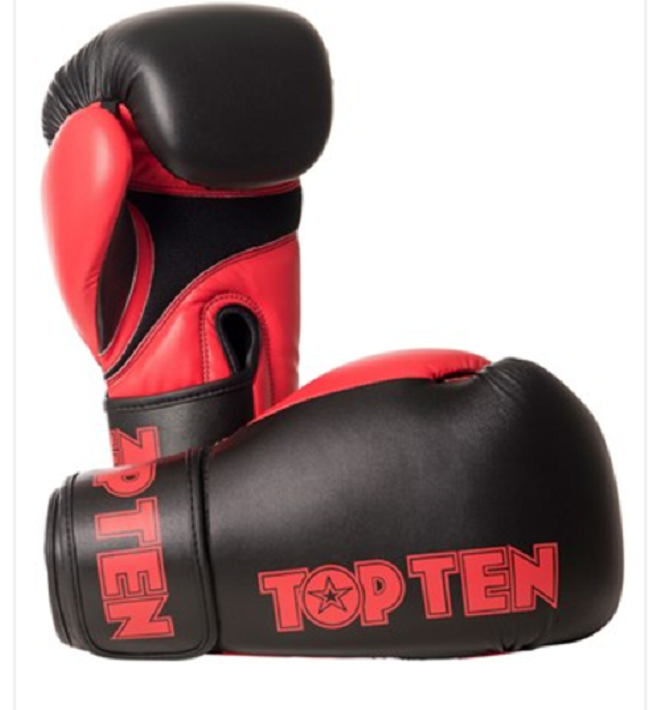 Topten Boxningshandske XLP, Svart/Röd 10-16 oz