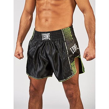 Leone Blitz Thaishorts, Black/Green, S-XL