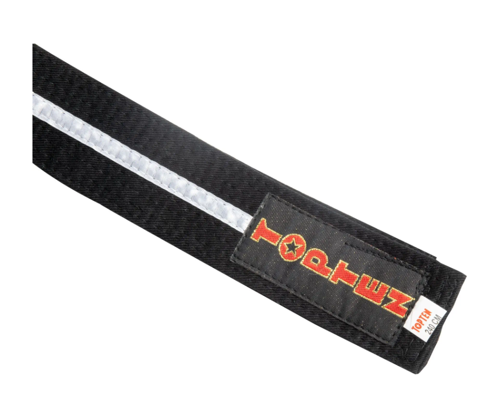 ITF Moon bälte Topten svart/vit stripe  4,5 - 5 cm - 3