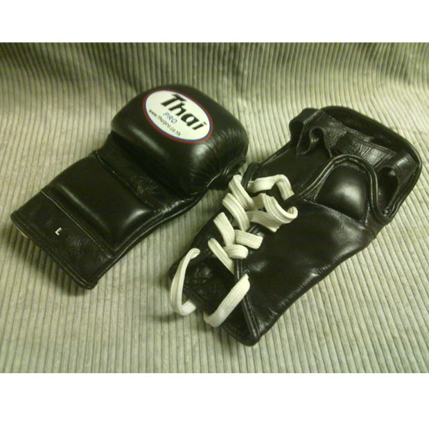 Grappling handske med snörning Läder, Large