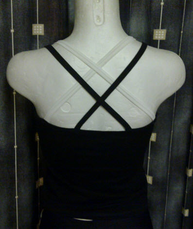 Pure Lime Twin Camisole Top, Black/White Medium. - 2