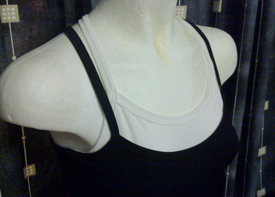 Pure Lime Twin Camisole Top, Black/White Medium. - 3