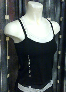 Pure Lime Twin Camisole Top, Black/White Medium.