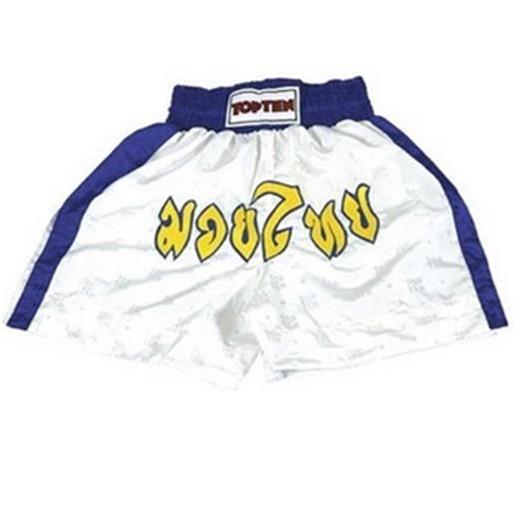 Topten Thaiboxingshorts Stripe, White