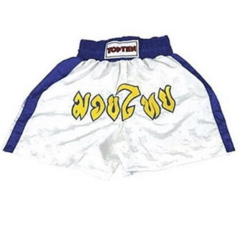 Topten Thaiboxningshorts Stripe, Vit