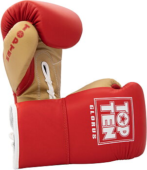 Topten Boxglove GLORUS, red with lacing 10 oz