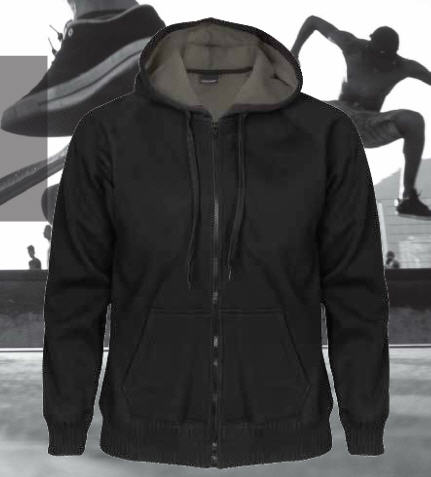 Pro One Pile Hood Long Zip, Svart Medium