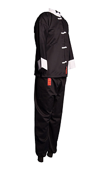 Kung Fu dräkt svart/vit Bomull, byxa med mudd.