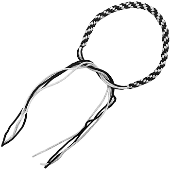 Thai Praijoud armring, Vit/Svart (par)