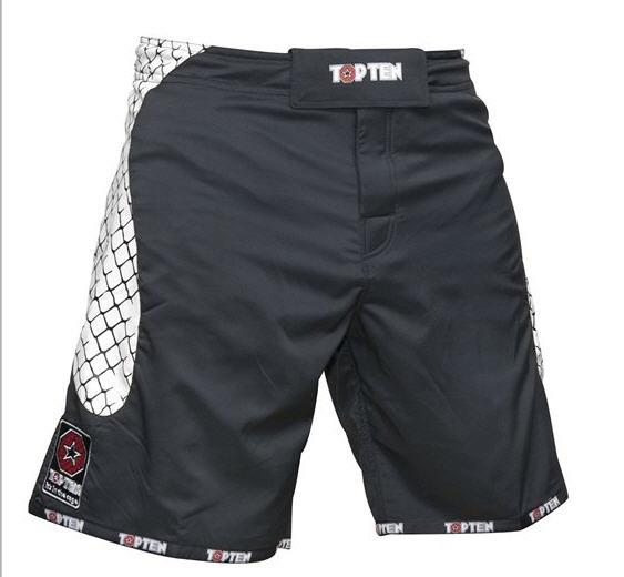 Topten MMA Board Shorts Cage, Svart/Vit