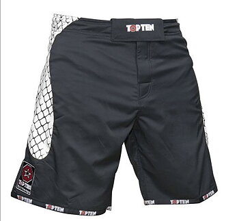 Topten MMA Board Shorts Cage, Black/White