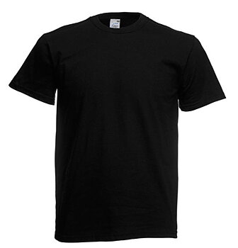 Fruit of the Loom T-shirt, Svart Bomull S-XXL
