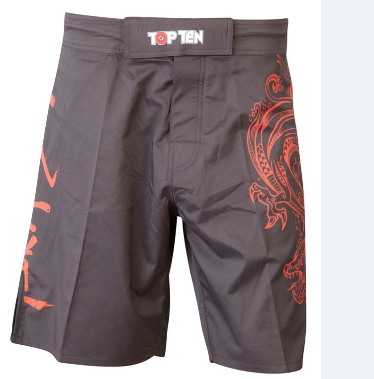 Topten MMA Board Shorts Dragon, Svart/Röd