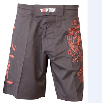 Topten MMA Board Shorts Dragon, Black/Red