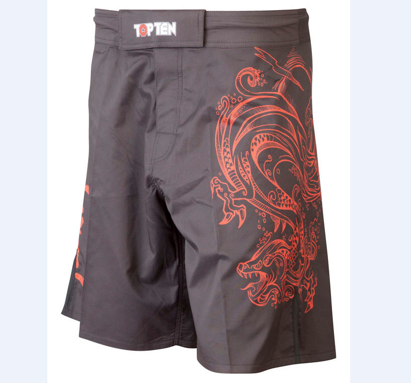 Topten MMA Board Shorts Dragon, Svart/Röd - 3
