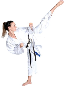 WKF Karategi Hayashi Premium Kumite II med vit axel brodyr