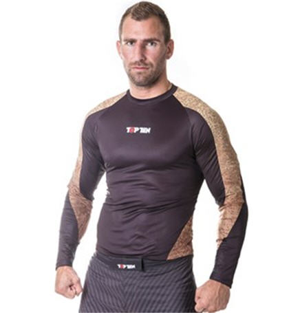 Topten Rashguard Långärm "Octagon", Svart/Brun